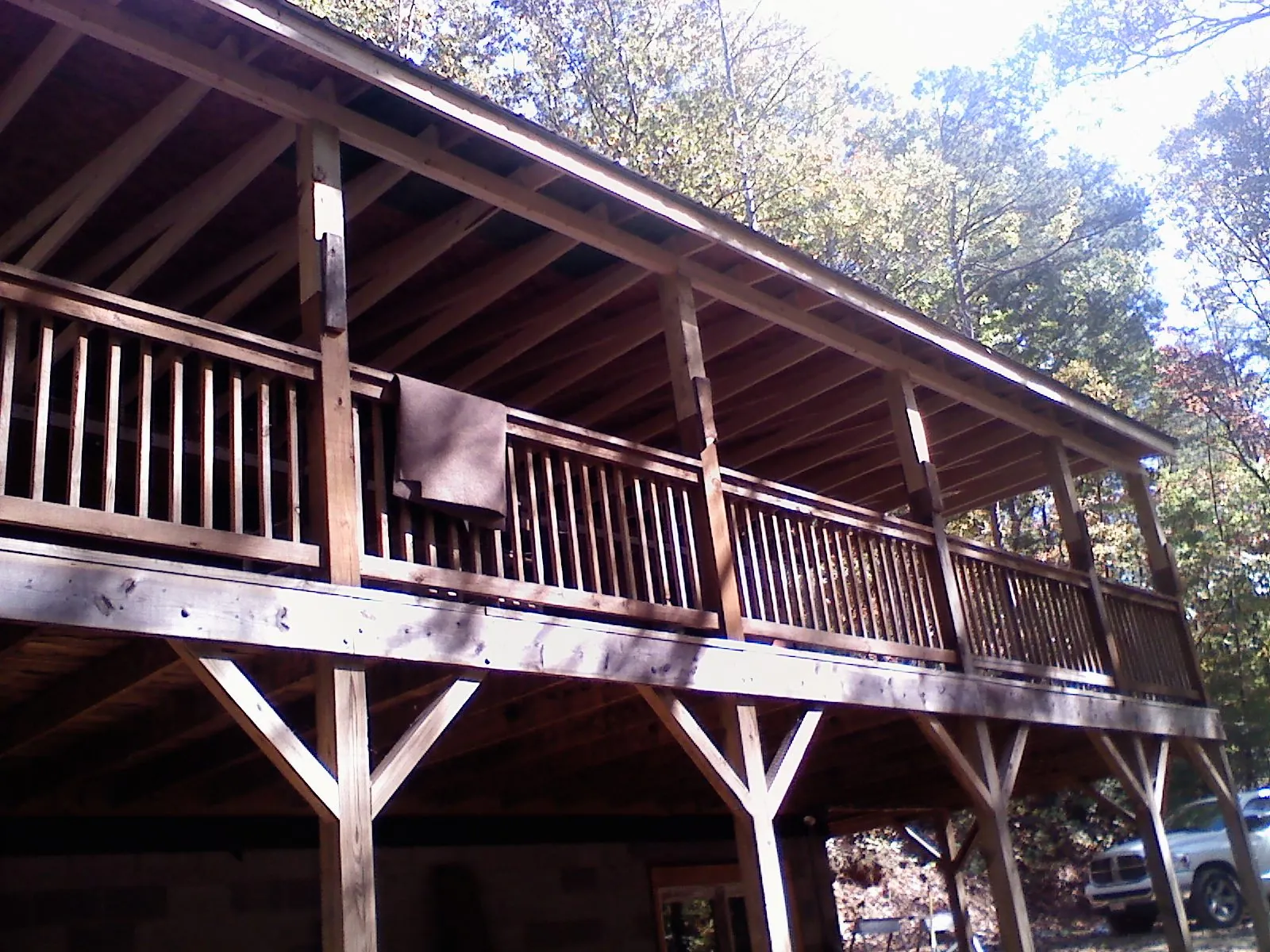 Timber framing under a new elevated porch and deck — Roof Leak Repair in Bushkill by Roofing Brothers